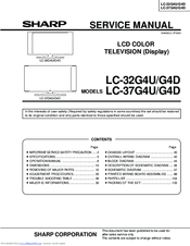 Sharp Aquos LC-32G4U Service Manual