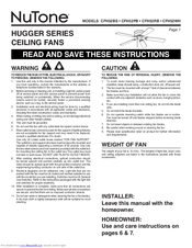 NuTone CFH52WH Installation Manual