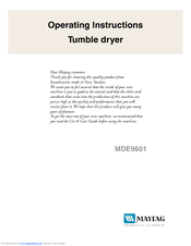 Maytag MDE9601 Operating Instructions Manual