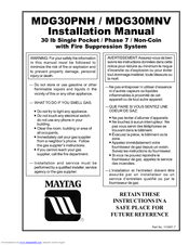 Maytag MDG30MNV Installation Manual