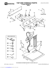 Maytag MED5800TW1 Parts List