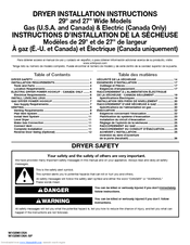 Maytag WGD5100 Installation Instructions Manual