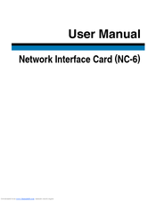 Konica Minolta Network Interface Card NC-6 User Manual