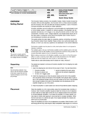 Krell Industries Evolution 400 Quick Setup Manual