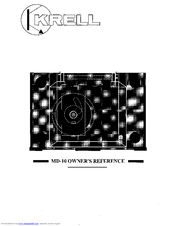 Krell Industries MD-10 Owner's Reference Manual