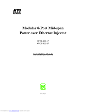 KTI Networks KPOE-800-1P Installation Manual