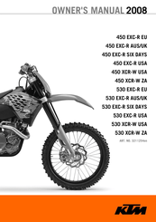 KTM 530 EXC-R EU 2008 Owner's Manual