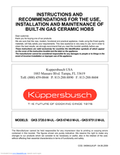 Kuppersbusch GKS 6740.0 M-UL Instructions For The Use