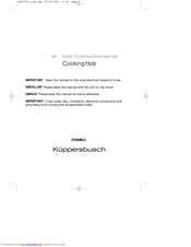 Kuppersbusch EKI 846 Manual To Installation And Use