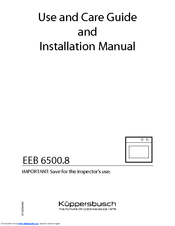Kuppersbusch EEB 6500.8 Use And Installation  Manual