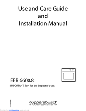 Kuppersbusch EEB 6600.8 Use And Installation  Manual