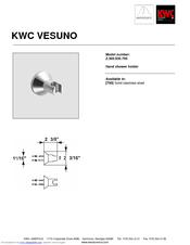 KWC VESUNO Z.505.935.700 Specification Sheet