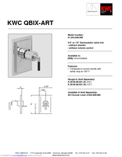 KWC QBIX-ART 21.254.240.006 Specification Sheet