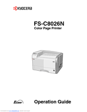 Kyocera FS C8026N Operation Manual