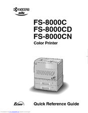 Kyocera Mita FS 8000C - Color Laser Printer Quick Reference Manual