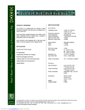 LA Audio Electronic EQX20 Specification Sheet
