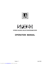 LA Audio Electronic SPX20 Operation Manual