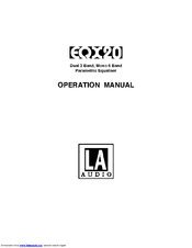 LA Audio Electronic EQX20 Operation Manual