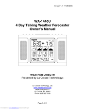 WEATHER DIRECT Weather Direct WA-1440U Owner's Manual