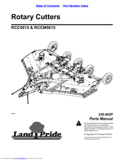 Land Pride RCC5615 Parts Manual