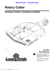 Land Pride RCR2584 Parts Manual