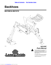 Land Pride Backhoe BH1560 Parts Manual