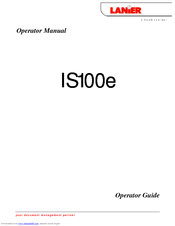 Lanier IS100e Operator's Manual