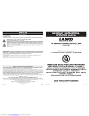 Lasko 1880 Operating Manual
