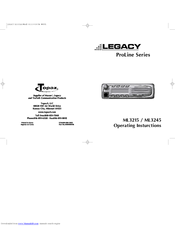 Legacy ProLine ML3215 Operating Instructions Manual