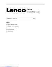 LENCO L-80 USB - User Manual