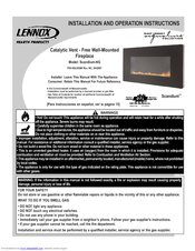 Lennox Hearth Products SCANDIUM-NG Installation And Operation Instructions Manual