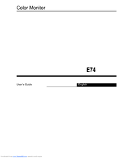 Lenovo ThinkVision E74 User Manual