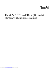 Lenovo 646001U - ThinkPad T61 6460 Hardware Maintenance Manual