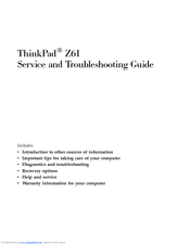 Lenovo ThinkPad Z61 Troubleshooting Manual