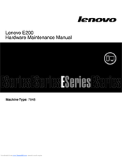 Lenovo E200 Hardware Maintenance Manual