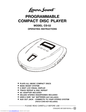 Lenoxx CD-52 Operating Instructions Manual