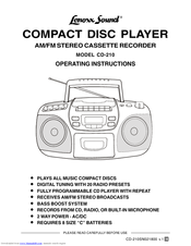 Lenoxx CD-210 Operating Instructions Manual