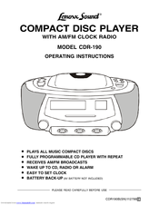 Lenoxx CDR-190 Operating Instructions Manual