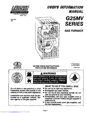 Lennox G25MV3-75 User's Information Manual