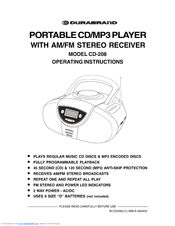 Durabrand CD-208 Operating Instructions Manual