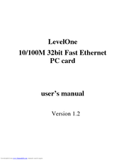 LevelOne 10/100M 32bit Fast Ethernet PC card User Manual