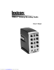 Lexicon OMEGA Desktop Recording Studio Bedienungsanleitung