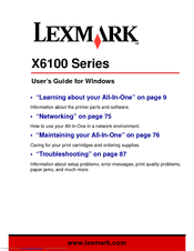 Lexmark X6150 - X All-In-One Color Inkjet User Manual