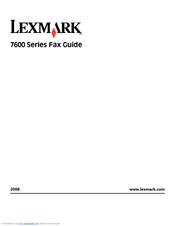 Lexmark 7600 Series Fax Manual