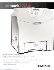 Lexmark C524dtn Specifications
