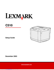 Lexmark 20K1300 - C 510dtn Color Laser Printer Setup Manual