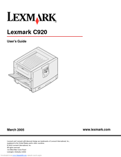 Lexmark 920dtn - C Color LED Printer User Manual