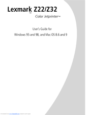 Lexmark Color Jetprinter Z32 User Manual