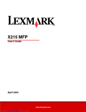 Lexmark 18S0100 - X 215 MFP B/W Laser User Manual