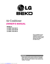 Beko LG-BKE 7630 NS G, LG-BKE 7630 NS M, LG-BKE 7630 NS A Owner's Manual